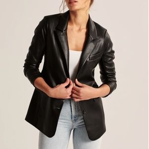 Women's Vegan Leather Blazer